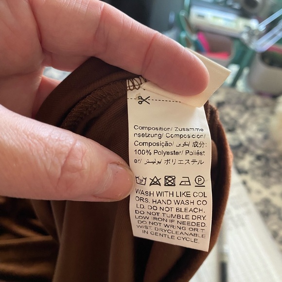 ROMWE Chocolate Brown‎ Velvet Dress 90s Y2K Grunge - Picture 5 of 5